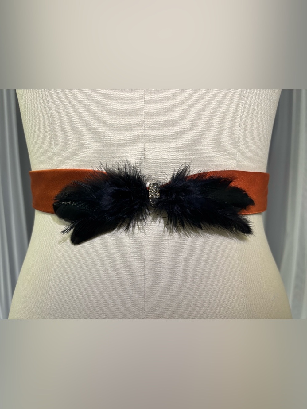 J. Crew Feather Bow Belt Accents in Black & Blue - Picture 2 of 9